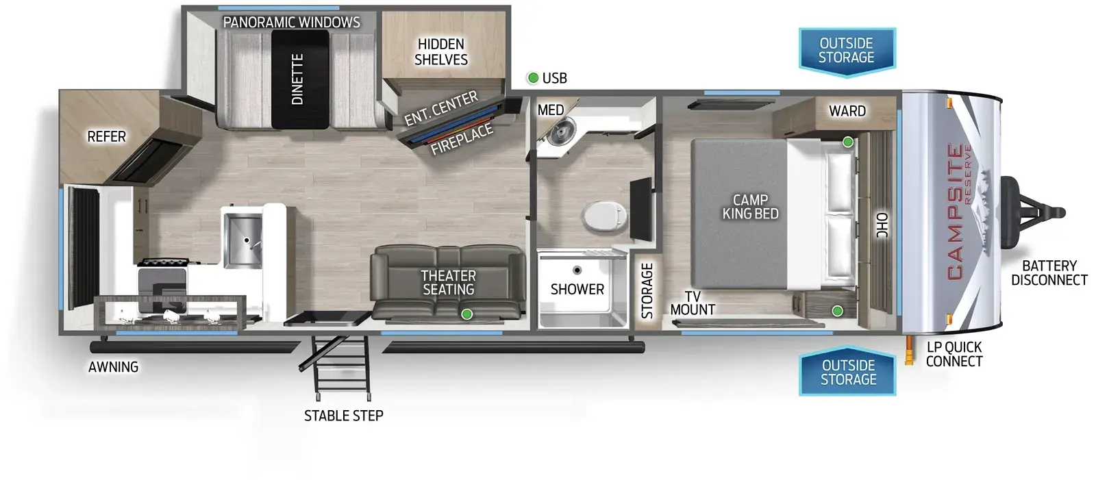 2026 Forest River Campsite Ultra 26TH floorplan diagram