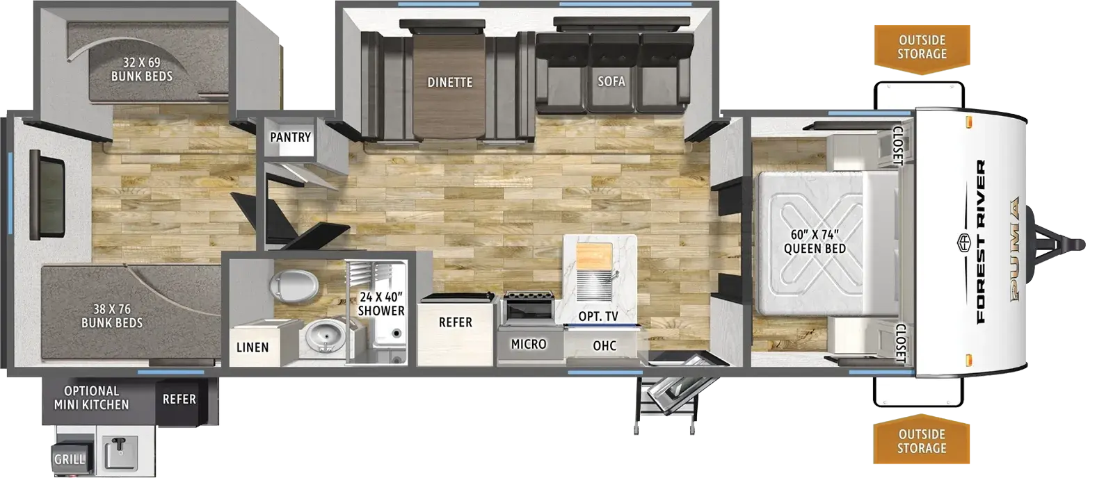 Puma Camping Edition 305BHCE Floorplan