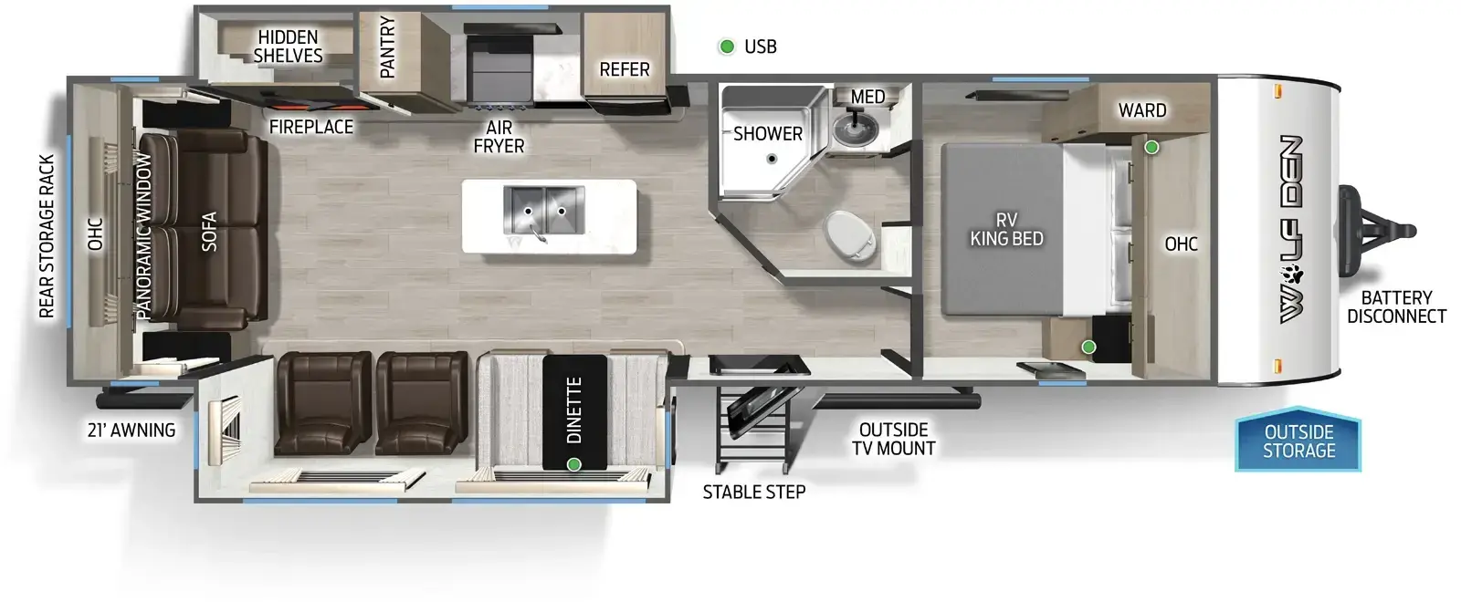 Wolf Den 273XLK Floorplan