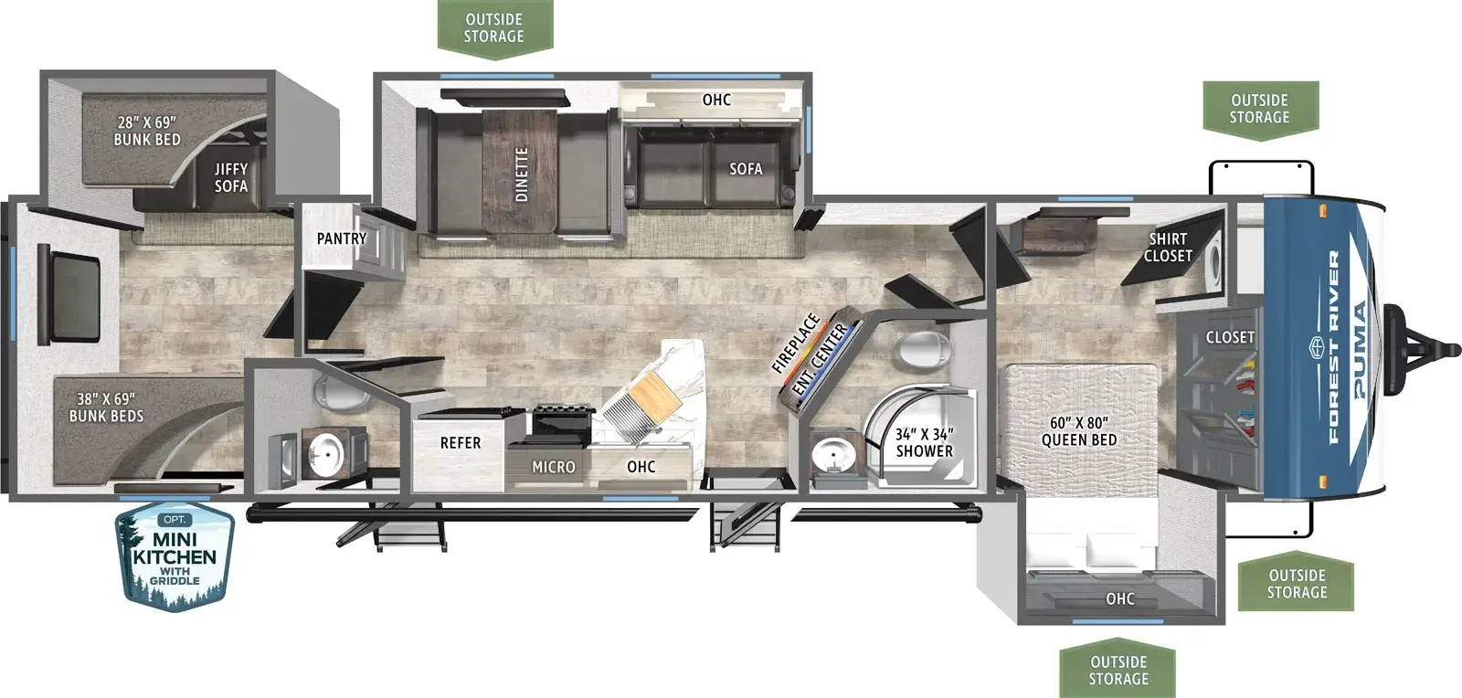 Puma 32BHQS floorplan