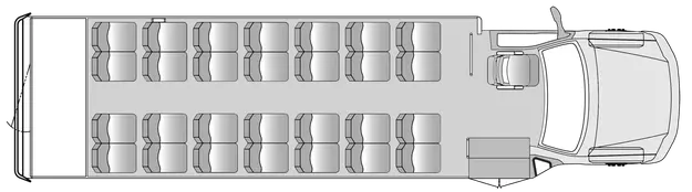 28 Passenger with Rear Luggage Plus Driver Floorplan Image