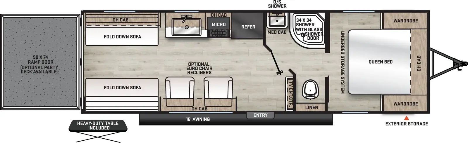 Aurora Toy Haulers 26ATH Floorplan