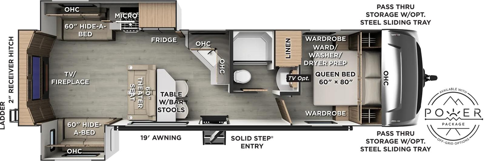 Forest River Rockwood Ultra Lite 2921RL floor plan layout published by Forest River
