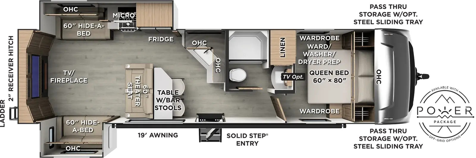Rockwood Ultra Lite Travel Trailers 2921RL Floorplan