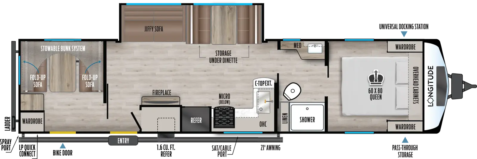 2027 East to West Longitude 319BH floorplan diagram