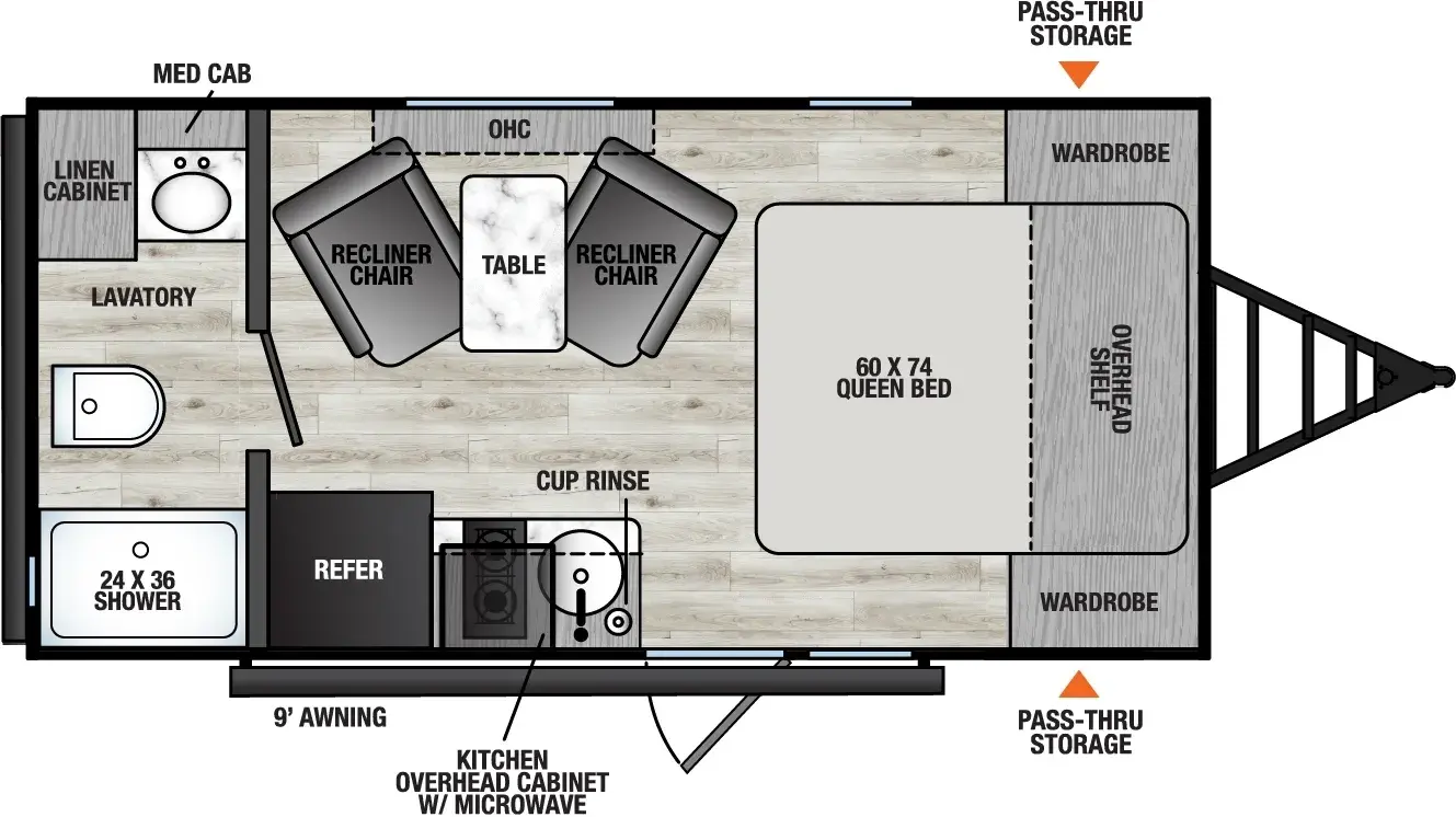 Viking Travel Trailers 18FQ - DSO Floorplan
