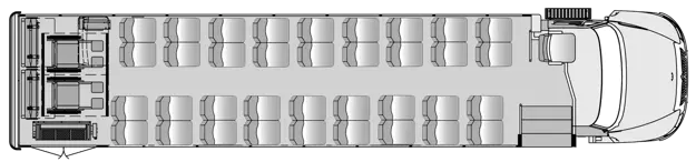 36 Passenger 2 Wheelchair With Flip And Foldaway Seats Plus Driver Floorplan Image