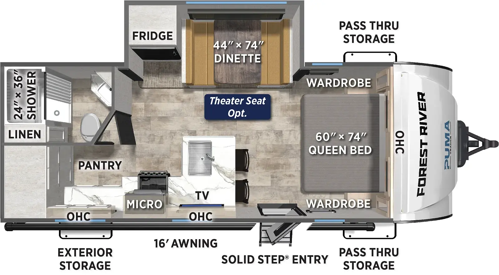 Puma Tracks 232UD Floorplan
