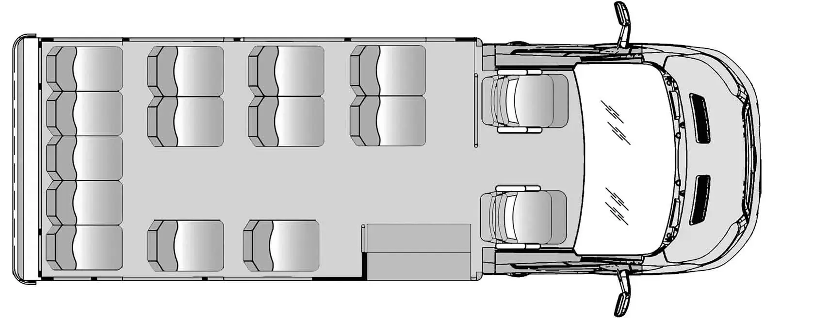 13 Passenger Plus Driver And Copilot Floorplan Image
