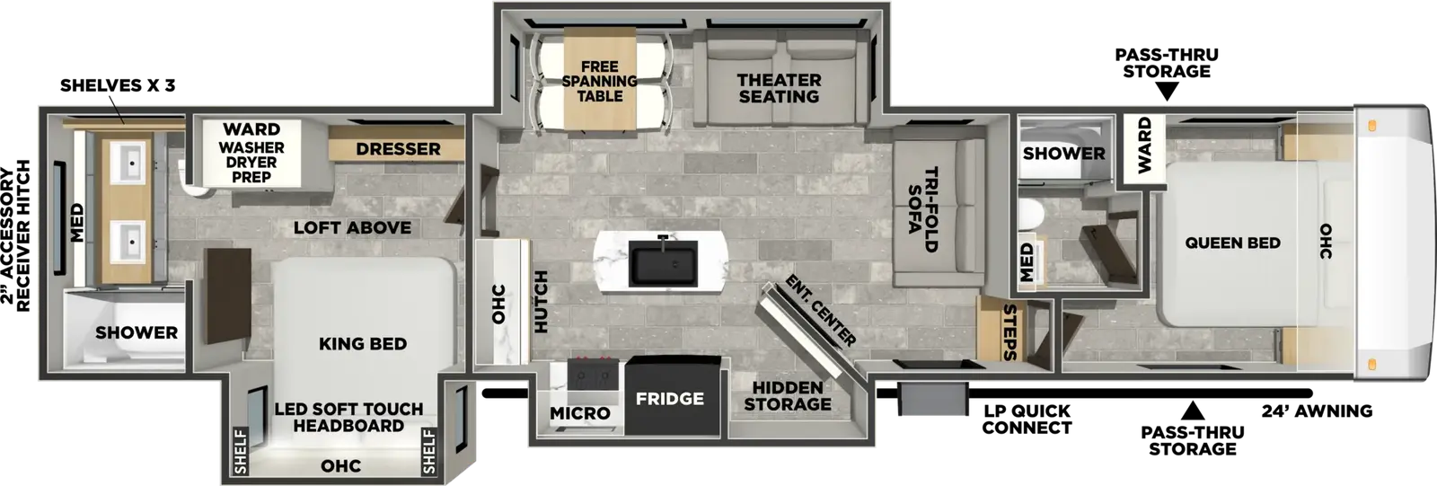 Chaparral 381DBL floorplan
