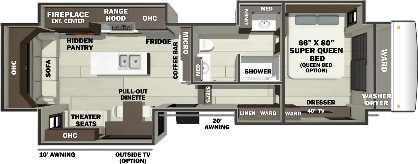 2027 Forest River RiverStone 38BMB floorplan