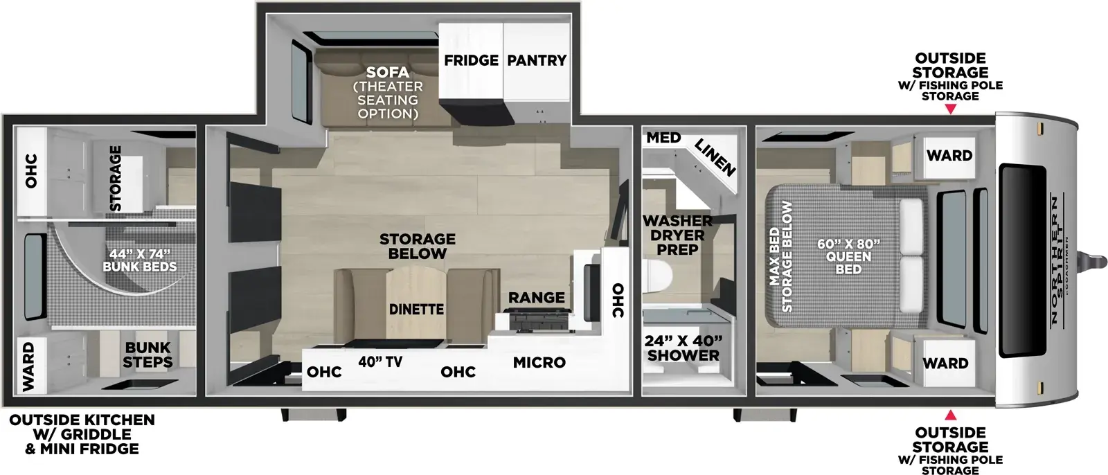 Northern Spirit 3070BH Floorplan