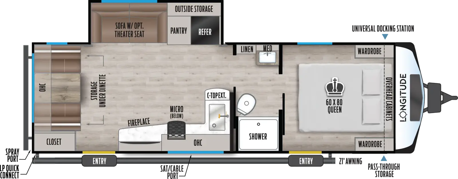 2027 East to West Longitude 250RD floorplan diagram