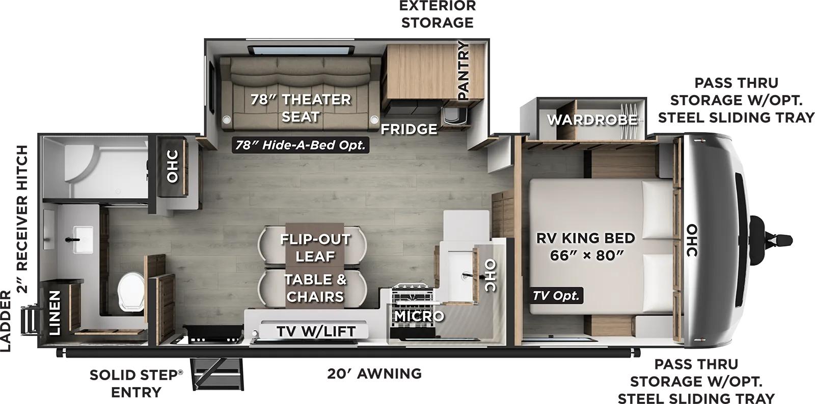 Forest River Rockwood Ultra Lite 2621RB floor plan layout published by Forest River