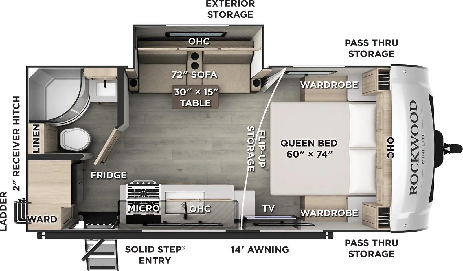 Forest River Rockwood Mini Lite 2109S floor plan layout published by Forest River