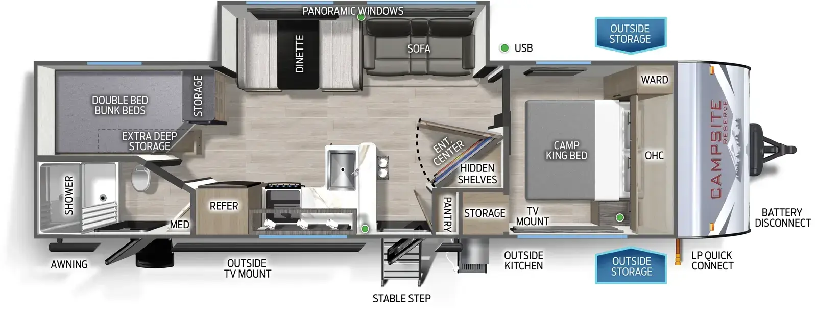 Campsite Reserve 26CJ Floorplan