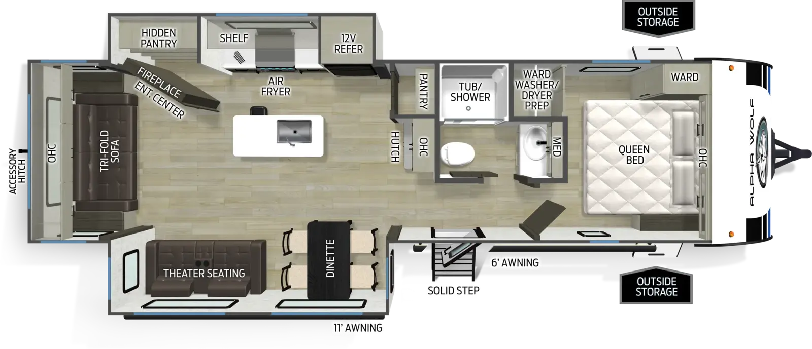 Alpha Wolf 28RLX Floorplan