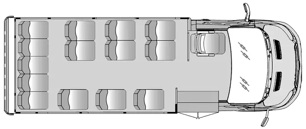 14 Passenger Plus Driver Floorplan Image