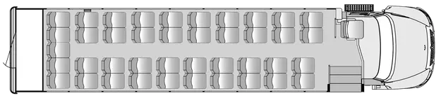 41 Passenger with Rear Luggage Plus Driver Floorplan Image