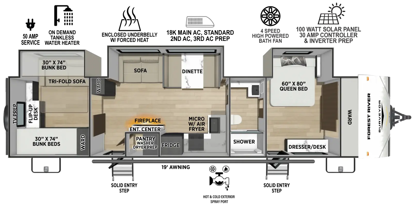 Surveyor Camp Series 34CAMP Floorplan