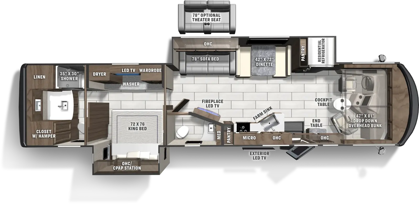 2027 Coachmen Sportscoach SRS 365RB floorplan diagram