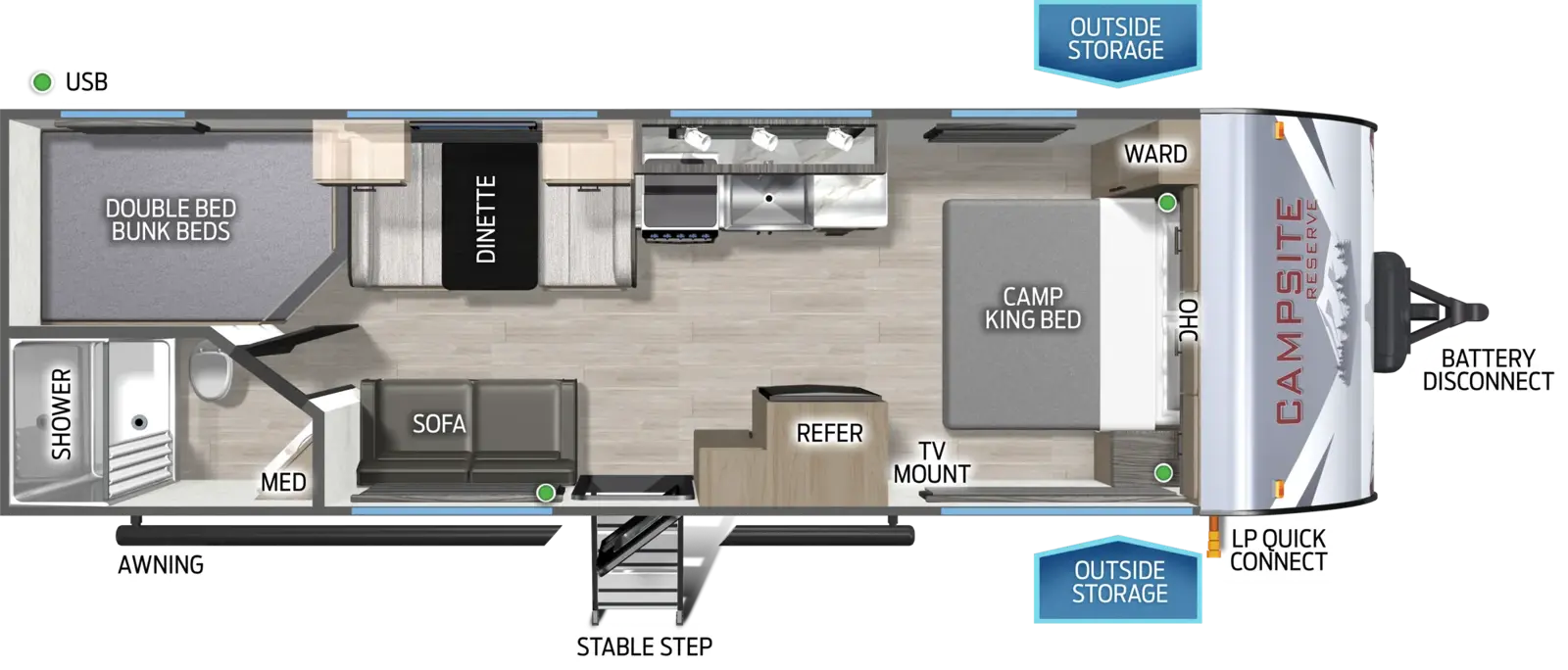 Campsite Reserve 25CY Floorplan