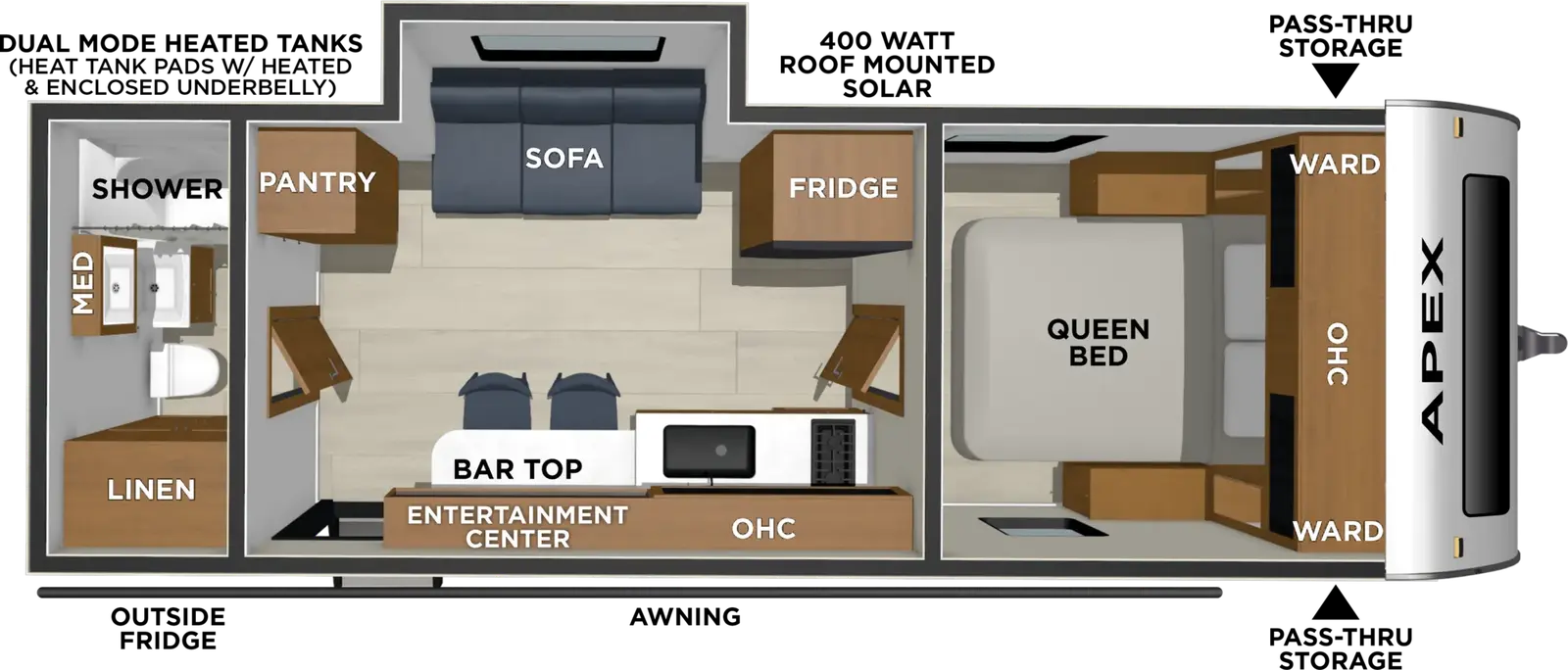 2027 Coachmen Apex Nano 224RBS floorplan diagram