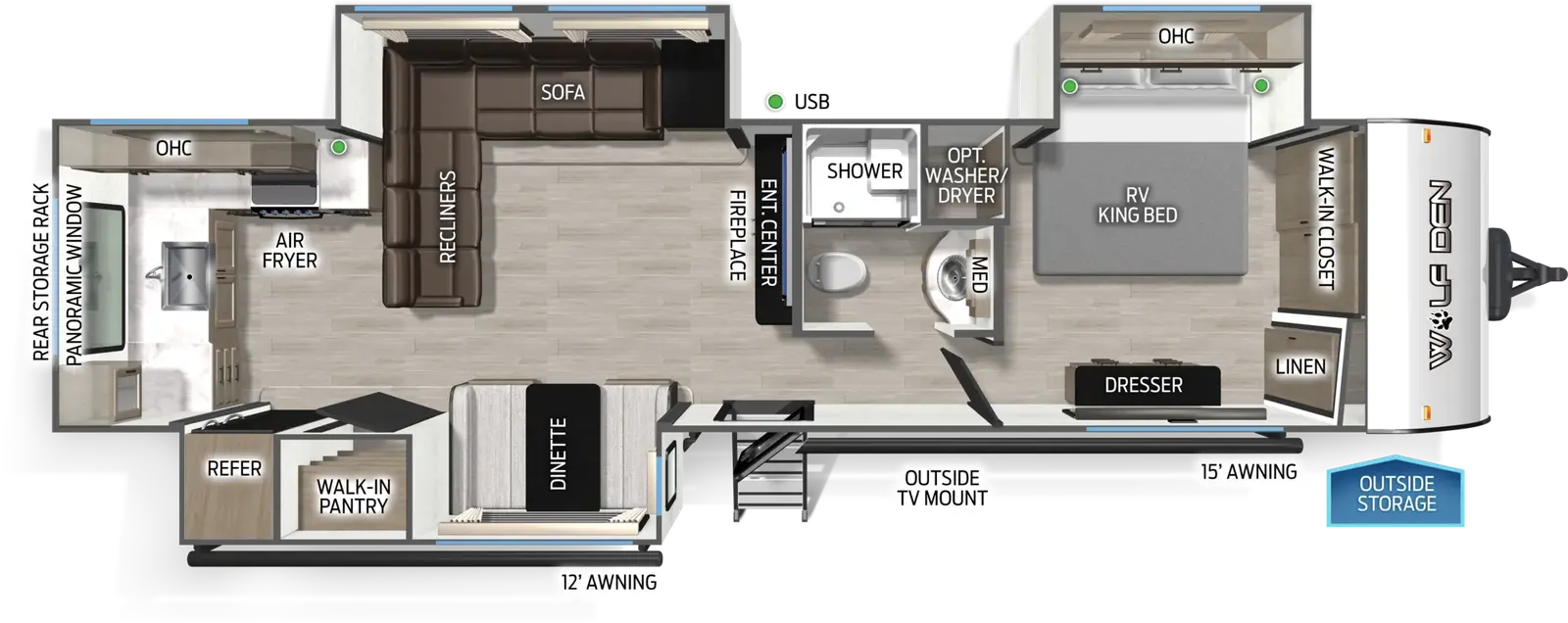 Cherokee Black Label 364RKBL floorplan