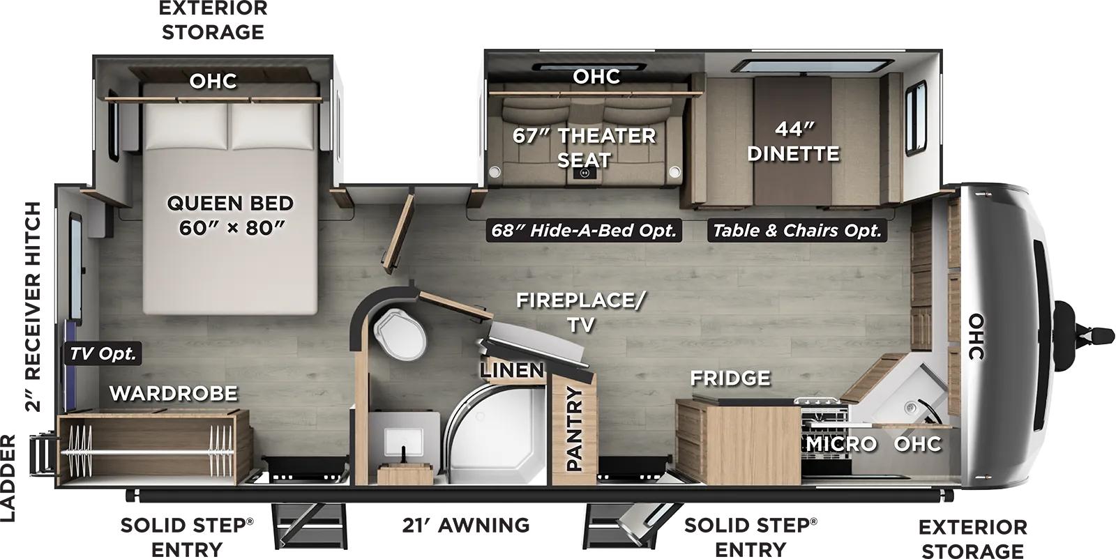 Forest River Rockwood Ultra Lite 2608BS floor plan layout published by Forest River