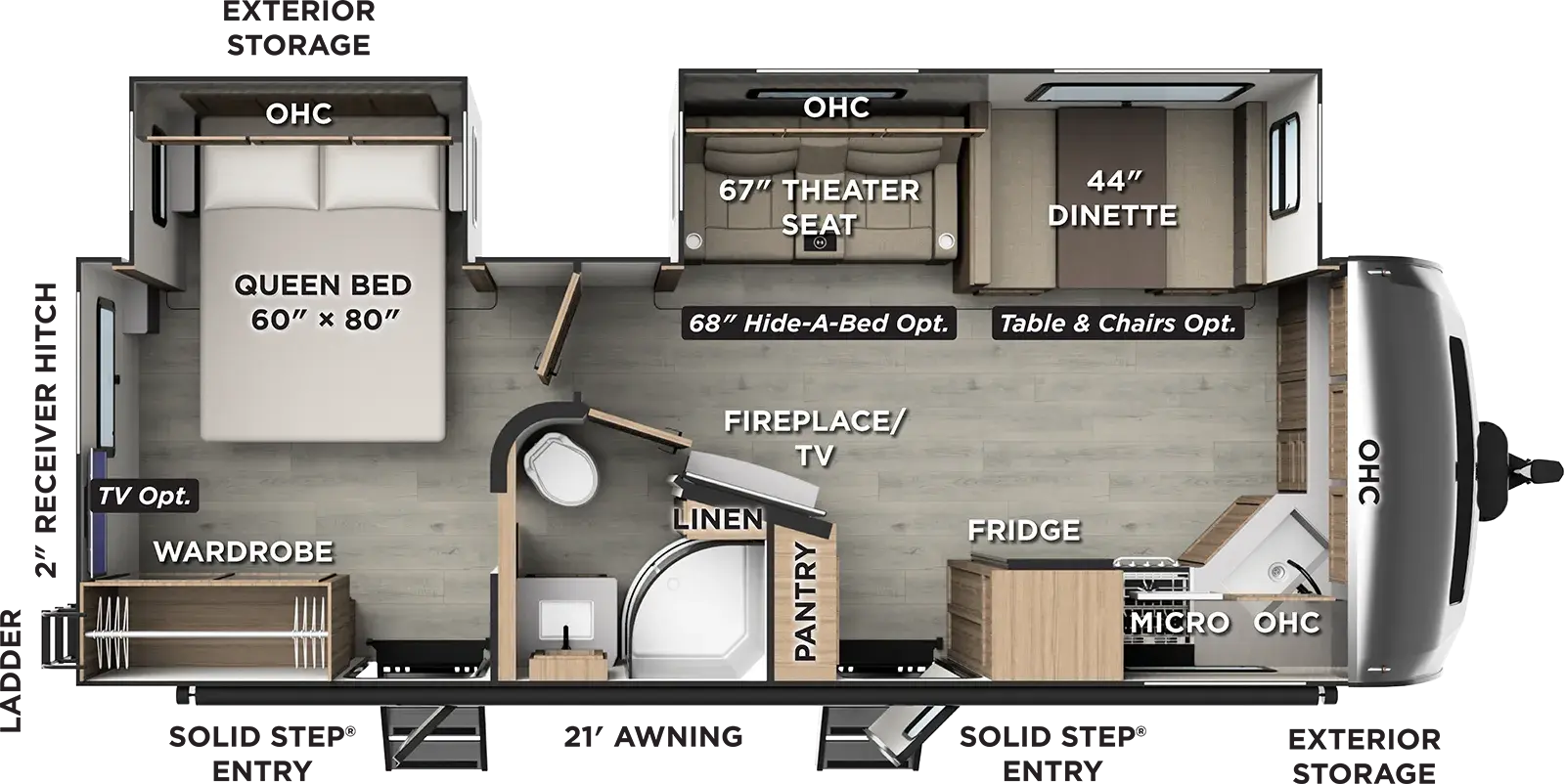 Rockwood Ultra Lite Travel Trailers 2608BS Floorplan