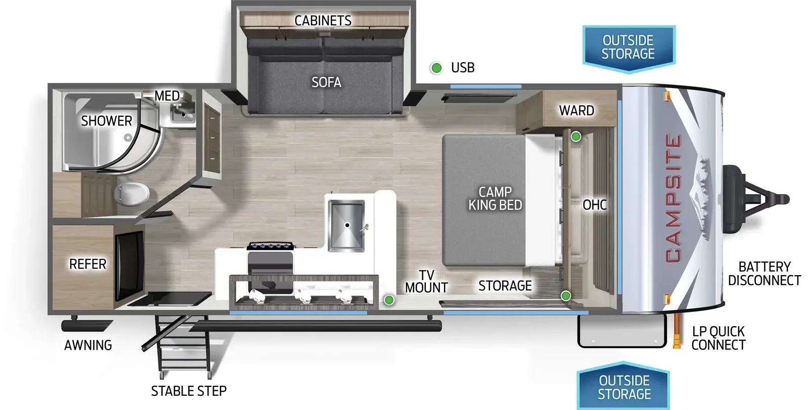 2026 Forest River Campsite Ultra 19KB floorplan diagram
