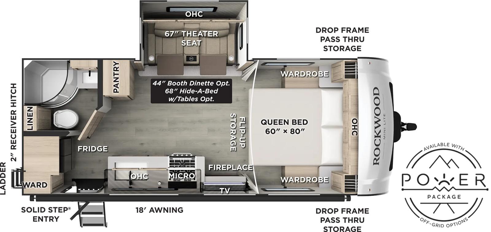 Forest River Rockwood Mini Lite 2205S floor plan layout published by Forest River
