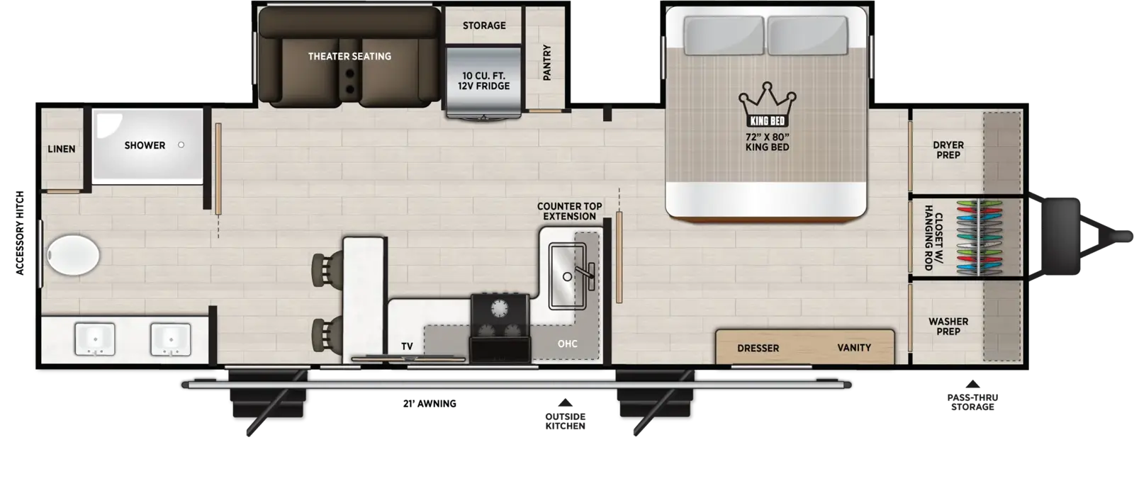 Hemisphere Travel Trailers 265BSRB Floorplan