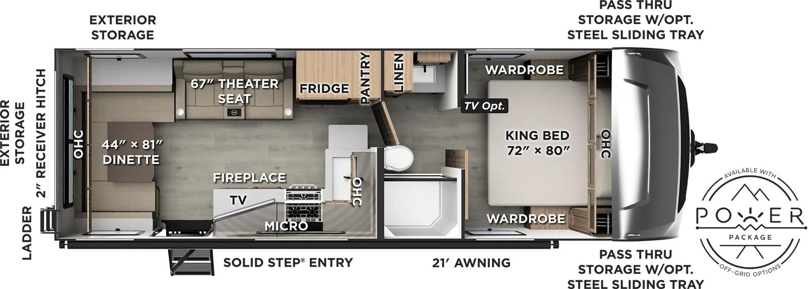 Forest River Rockwood Ultra Lite 302RDT floor plan layout published by Forest River