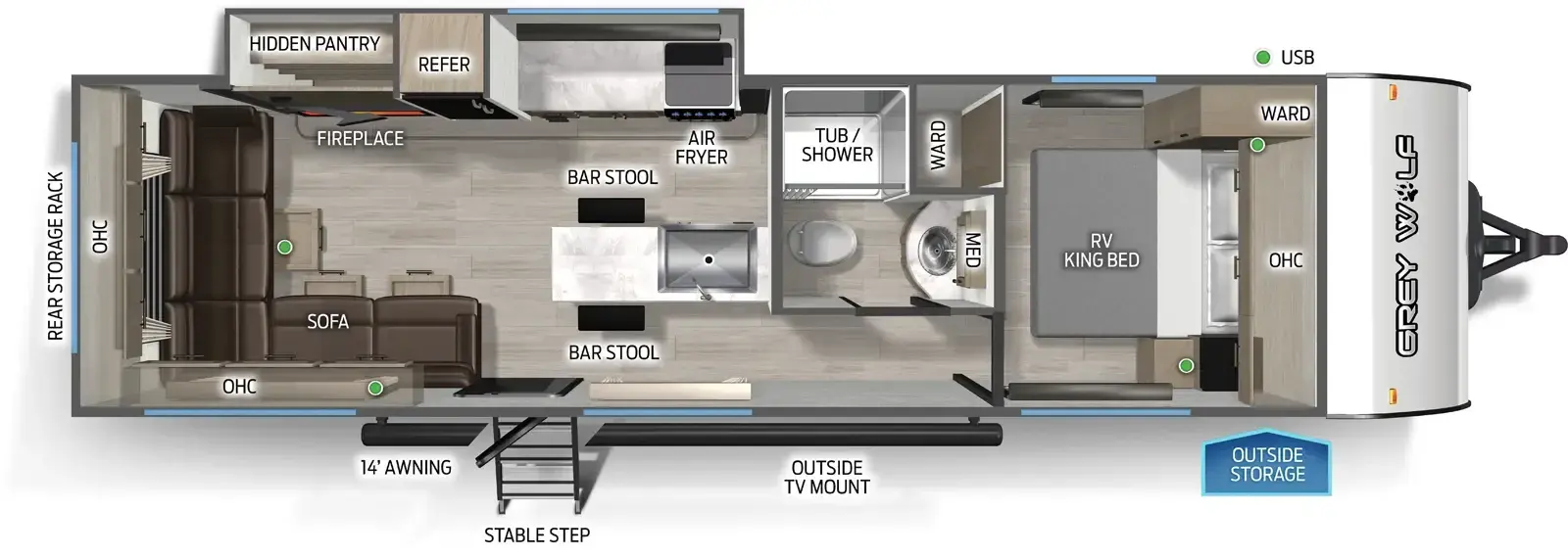 Grey Wolf 27LH Floorplan