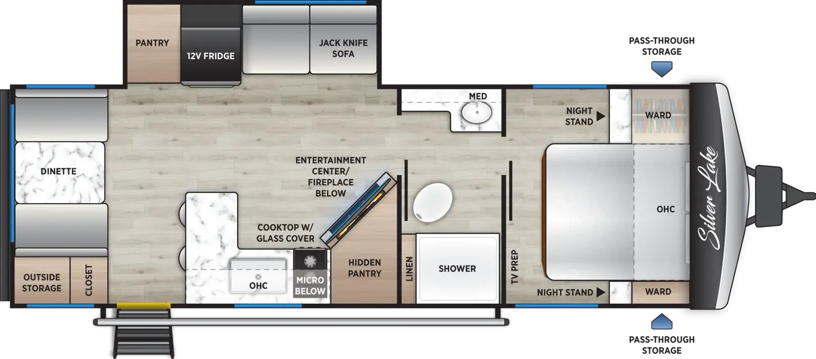 2027 East to West Silver Lake 250SRD floorplan diagram