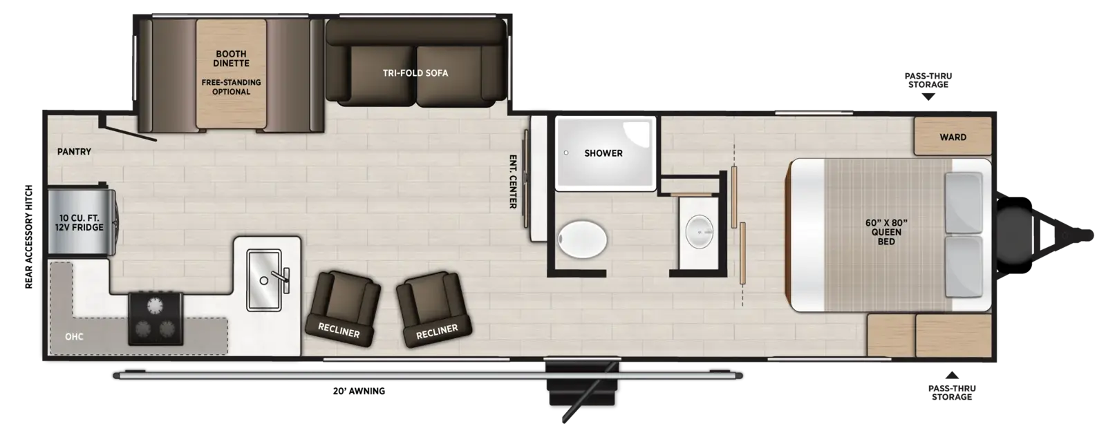 Hemisphere Travel Trailers 28RKHL Floorplan