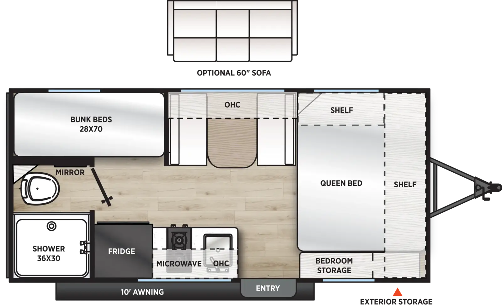 Aurora Light 16BHX Floorplan