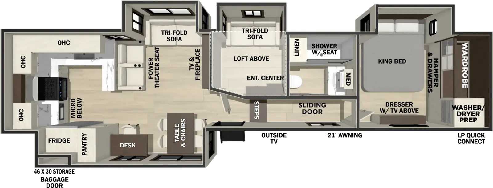 2027 Forest River Cedar Creek 390RKB floorplan