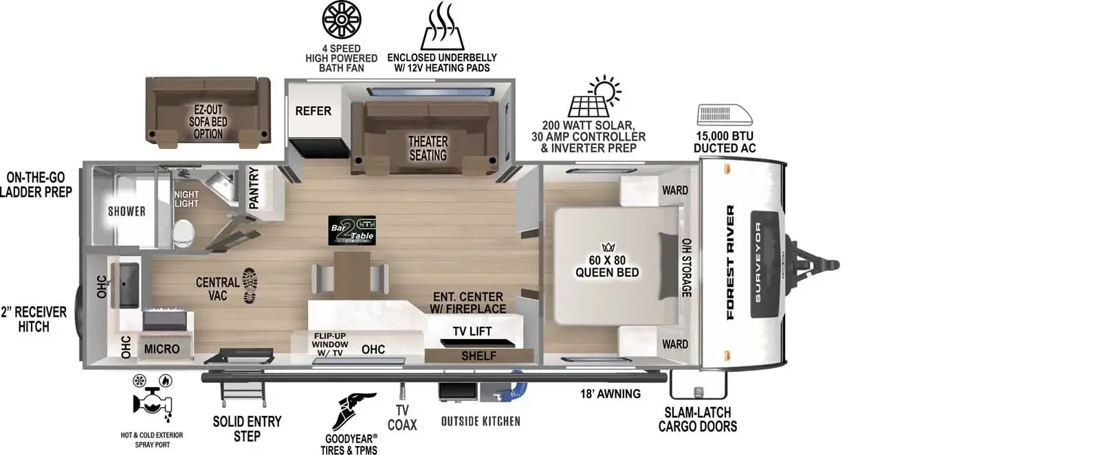 2027 Forest River Surveyor 230MDLE floorplan