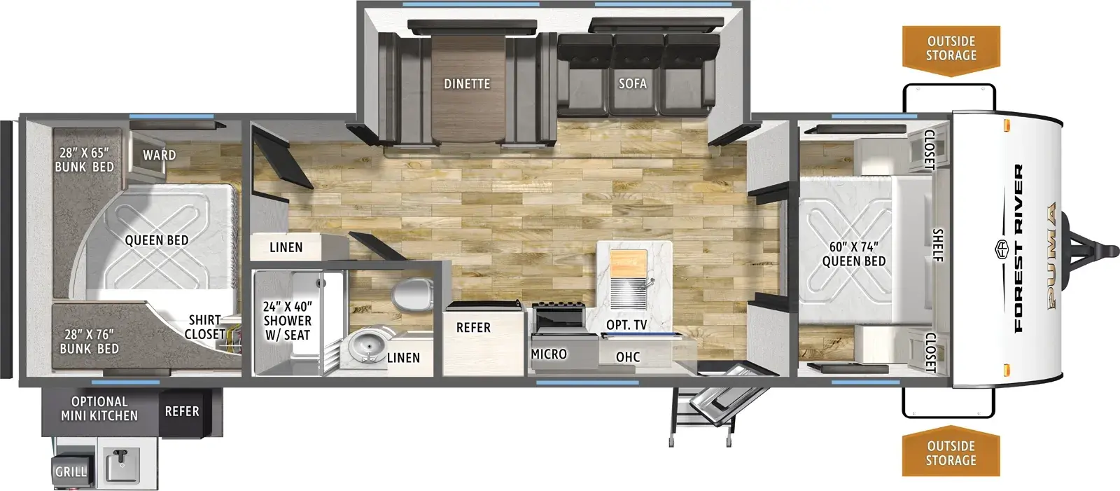 Puma Camping Edition 303BHCE Floorplan