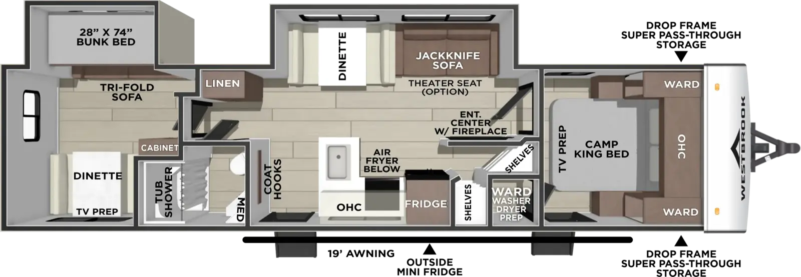 Westbrook Luxury 305DBLC Floorplan