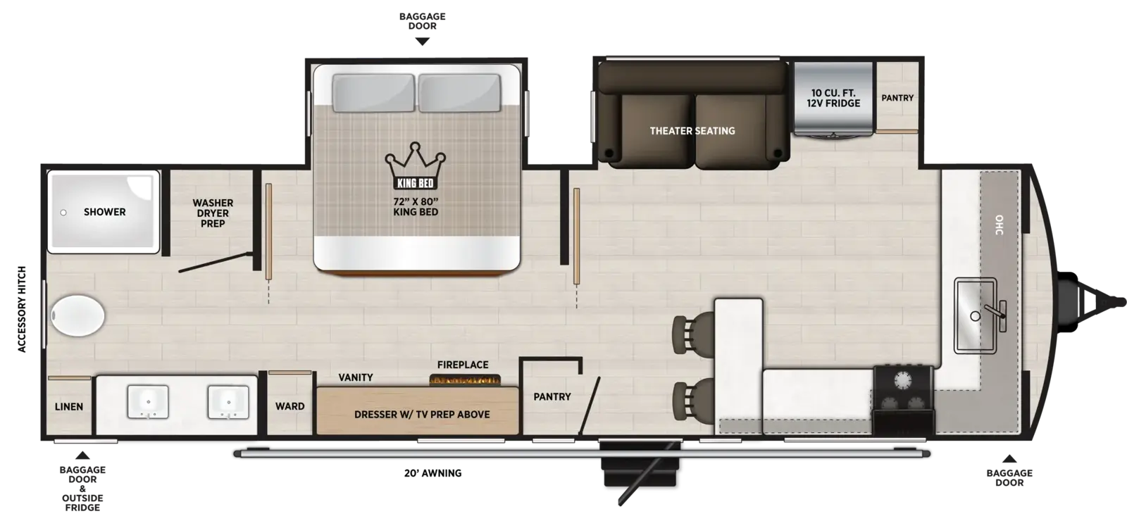 Hemisphere Travel Trailers 261FKRB Floorplan