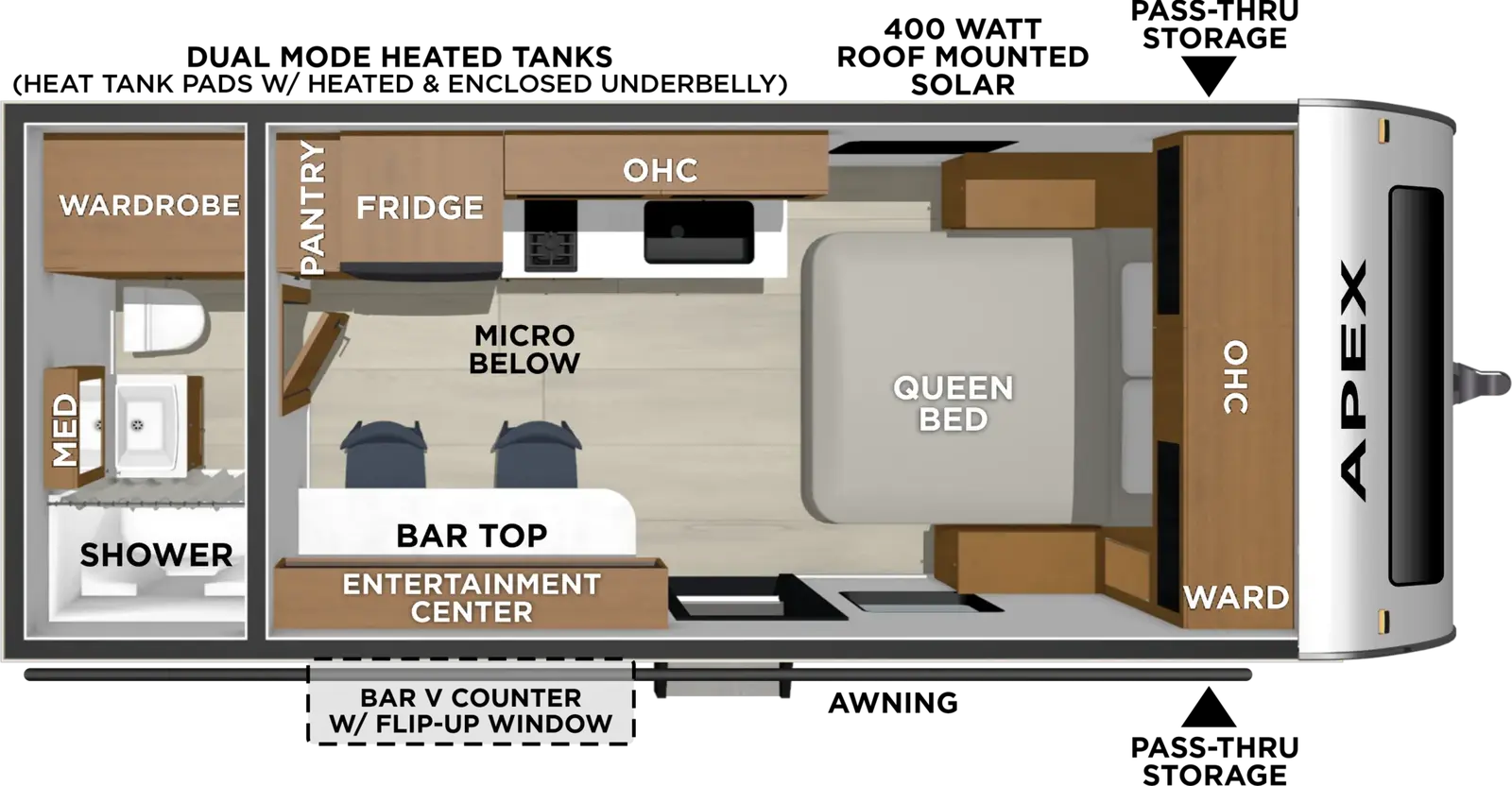 2027 Coachmen Apex Nano 181RB floorplan diagram