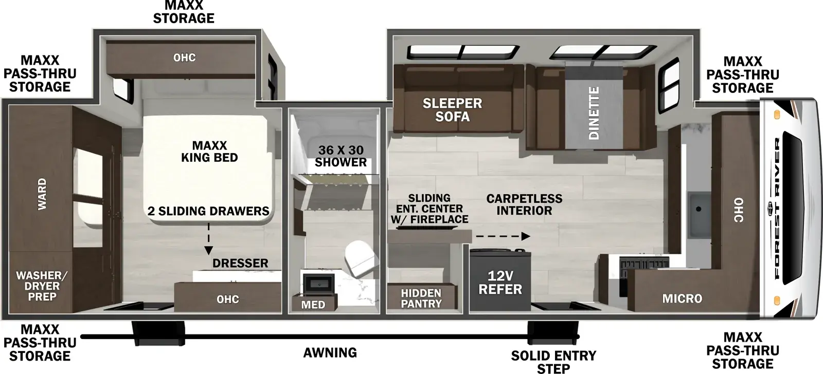 Wildcat Travel Trailers 277FKX Floorplan