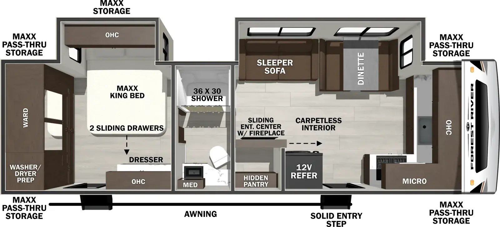 Wildcat Travel Trailers 277FKX floorplan