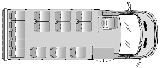 14 Passenger Plus Driver Floorplan Image
