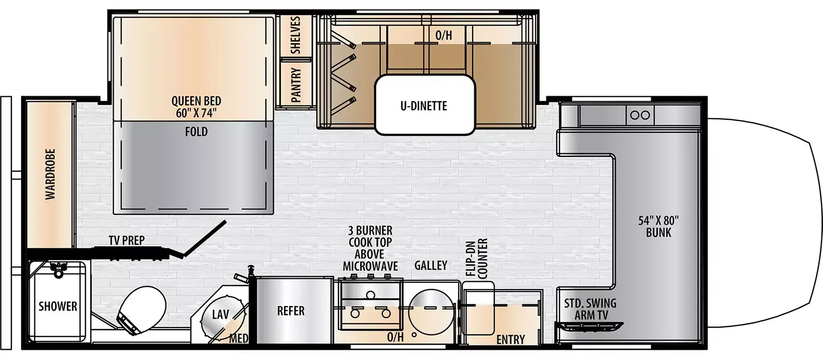 2026 East to West Entrada M-Class 24FM floorplan diagram