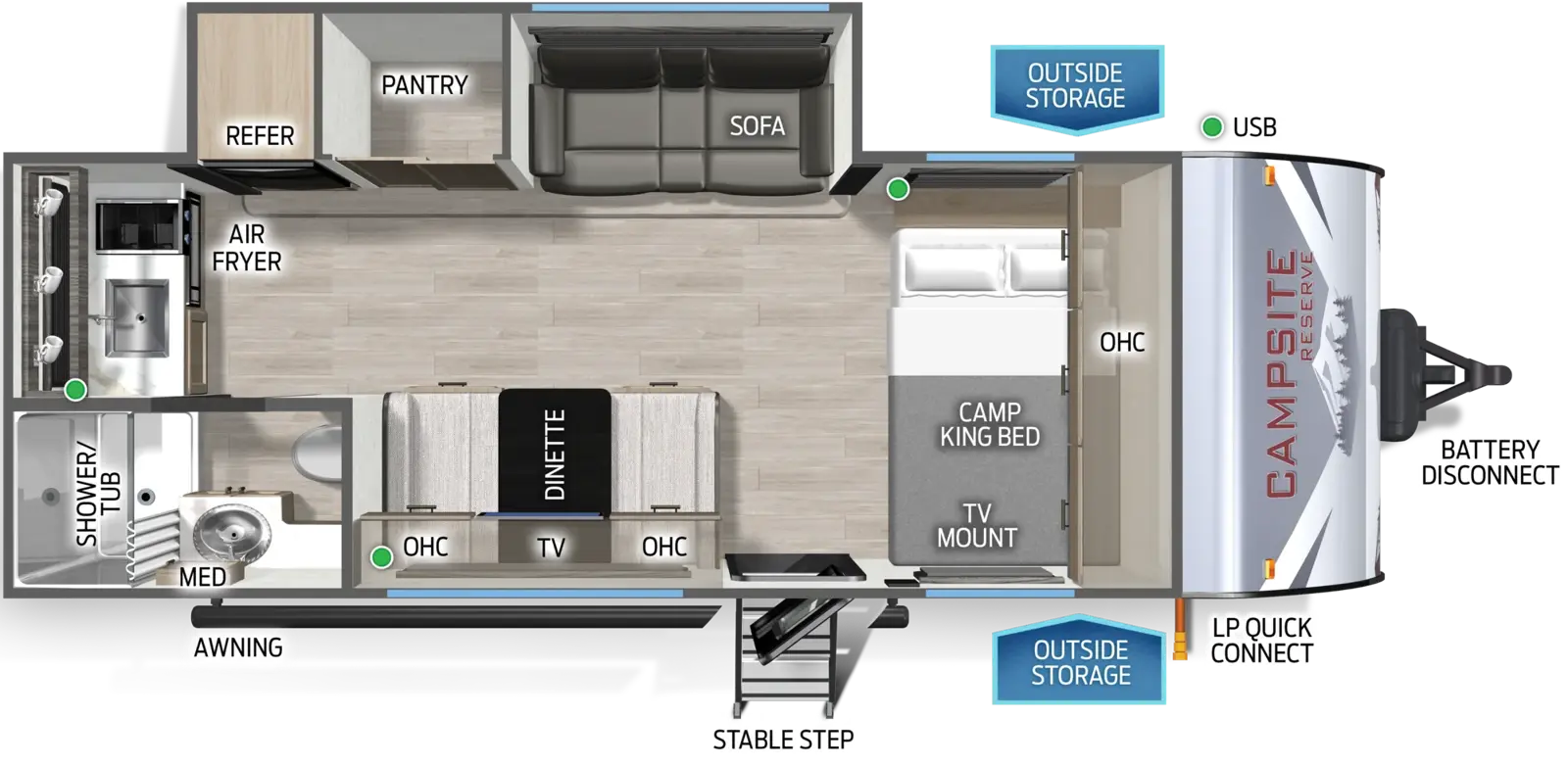Campsite Reserve 18LM Floorplan