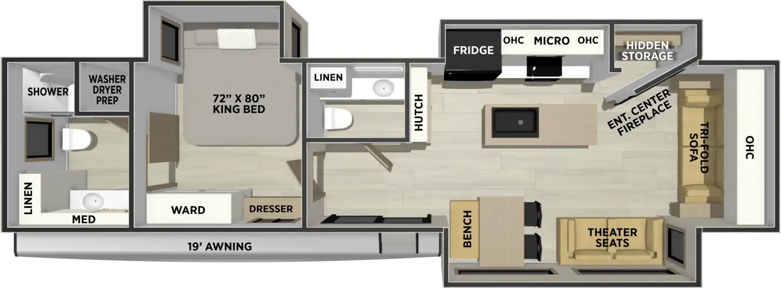 Sierra Destination 389HBFL Floorplan